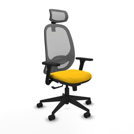PIQUERAS Y CRESPO Silla de oficina Cilanco con mecanismo Sincro, Amarillo y Gris