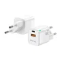 Aisens Cargador GaN 30W con USB-C PD3.0 y USB-A QC3.0, Blanco
