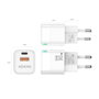 Aisens Cargador GaN 30W con USB-C PD3.0 y USB-A QC3.0, Blanco