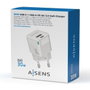 Aisens Cargador GaN 30W con USB-C PD3.0 y USB-A QC3.0, Blanco