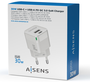 Aisens Cargador GaN 30W con USB-C PD3.0 y USB-A QC3.0, Blanco