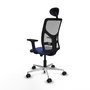 PIQUERAS Y CRESPO Silla de oficina Motilla con mecanismo Sincro, Azul marino y Gris