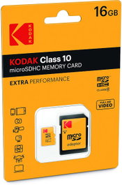 Kodak Tarjeta microSDHC Clase 10 de 16 GB con Adaptador