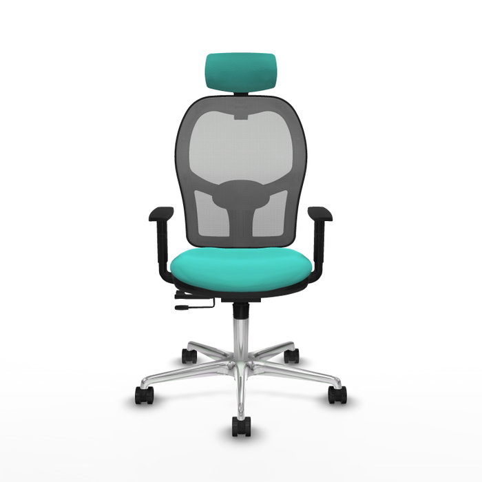 PIQUERAS Y CRESPO Silla de oficina Jorquera con mecanismo Sincro/Traslack, Turquesa y Gris