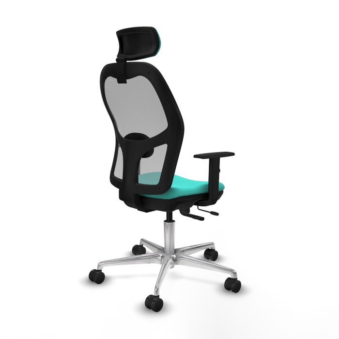 PIQUERAS Y CRESPO Silla de oficina Jorquera con mecanismo Sincro/Traslack, Turquesa y Gris