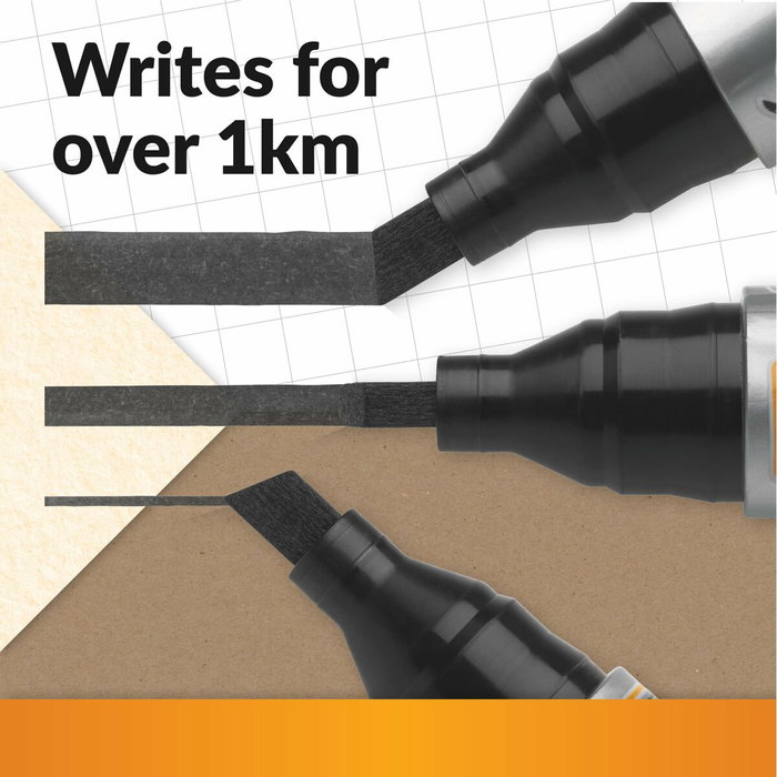 BIC Marcador Permanente Marking 2300 Negro Punta Biselada (Set de 12)