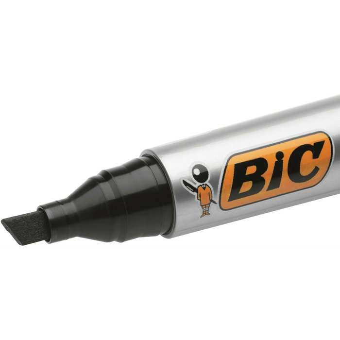 BIC Marcador Permanente Marking 2300 Negro Punta Biselada (Set de 12)