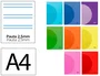 Liderpapel Libreta A4 90gr Pauta 5 2,5mm con Margen y Tapa de Plástico Colores Surtidos 48 Hojas