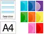 Liderpapel Libreta A4 90gr Pauta 5 2,5mm con Margen y Tapa de Plástico Colores Surtidos 48 Hojas