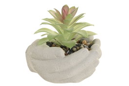 DKD Home Decor Maceta Manos Cactus Gris y Verde