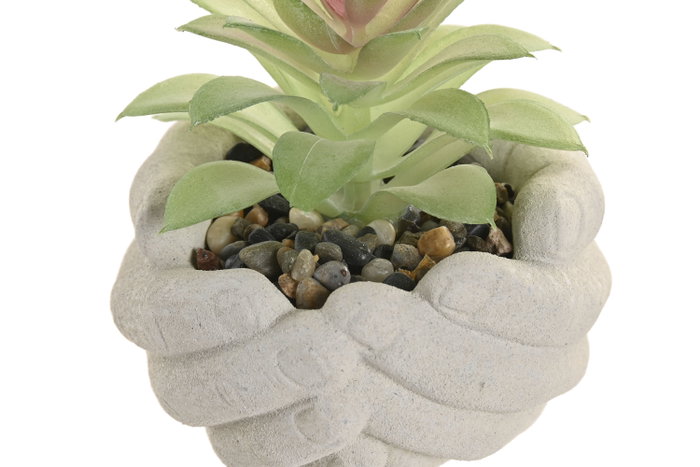 DKD Home Decor Maceta Manos Cactus Gris y Verde
