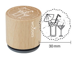 Woodies Sello de madera y caucho cóctel 33x30mm