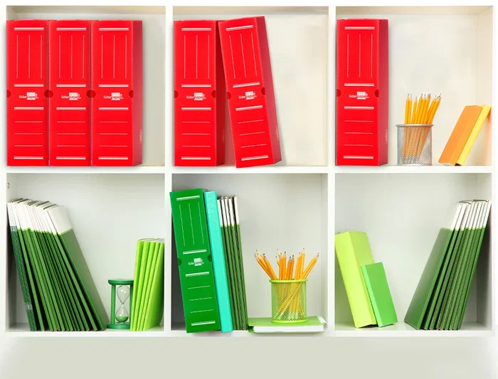 Liderpapel Caja archivo definitivo plastico lomo 100 mm rojo 360x100x260 mm