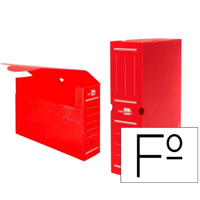 Liderpapel Caja archivo definitivo plástico lomo 100 mm Rojo Liderpapel Caja archivo definitivo plástico lomo 100 mm Rojo