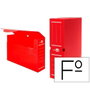 Liderpapel Caja archivo definitivo plástico lomo 100 mm Rojo