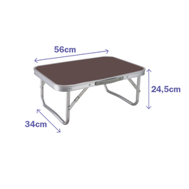 Mesa Plegable Marrón 56x34x24.5 cm Camping y Playa MARBUENO SUMMER 10015M