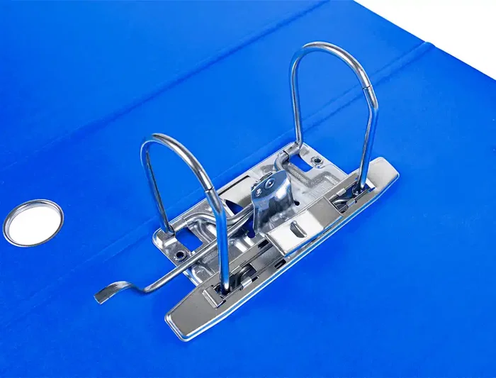 Liderpapel Archivador de Palanca A4 Filing System Forrado Azul Lomo 80mm con Caja y Compresor Metálico