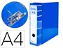 Liderpapel Archivador de Palanca A4 Filing System Forrado Azul Lomo 80mm con Caja y Compresor Metálico