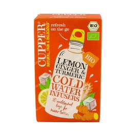 CUPPER Infusión Fría Limón Jengibre Cúrcuma Bio 10 Bolsitas