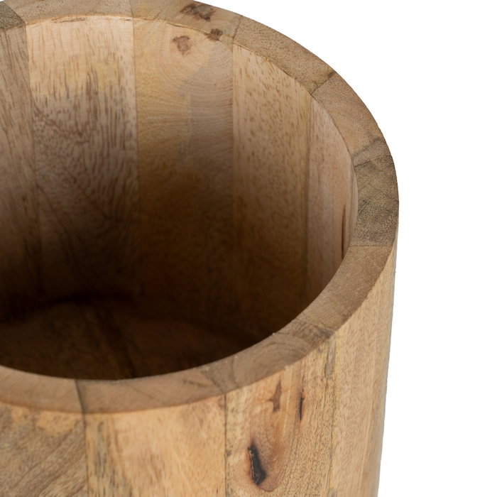 S/2 Tarro Blanco-Natural Madera de Mango 15 X 15 X 15 cm S/2 Tarro Blanco-Natural Madera de Mango 15 X 15 X 15 cm