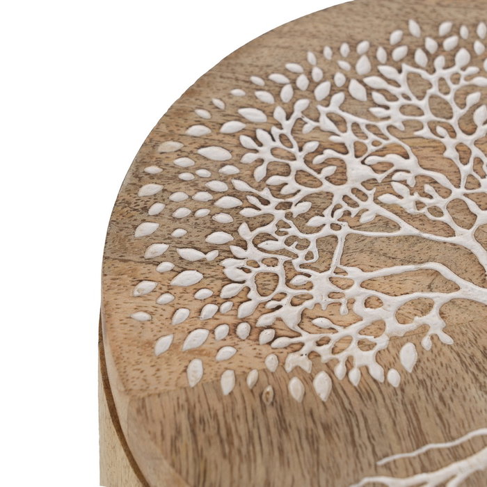 S/2 Tarro Blanco-Natural Madera de Mango 15 X 15 X 15 cm S/2 Tarro Blanco-Natural Madera de Mango 15 X 15 X 15 cm