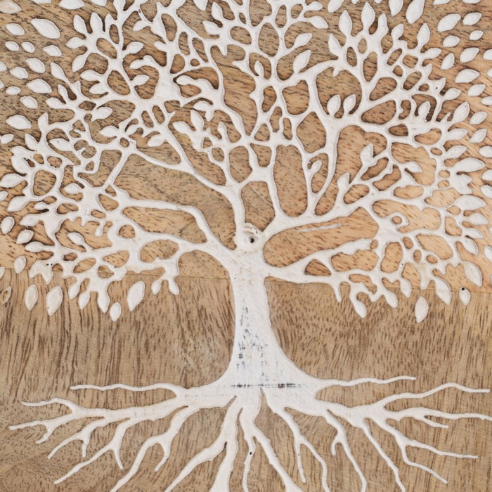 S/2 Tarro Blanco-Natural Madera de Mango 15 X 15 X 15 cm S/2 Tarro Blanco-Natural Madera de Mango 15 X 15 X 15 cm