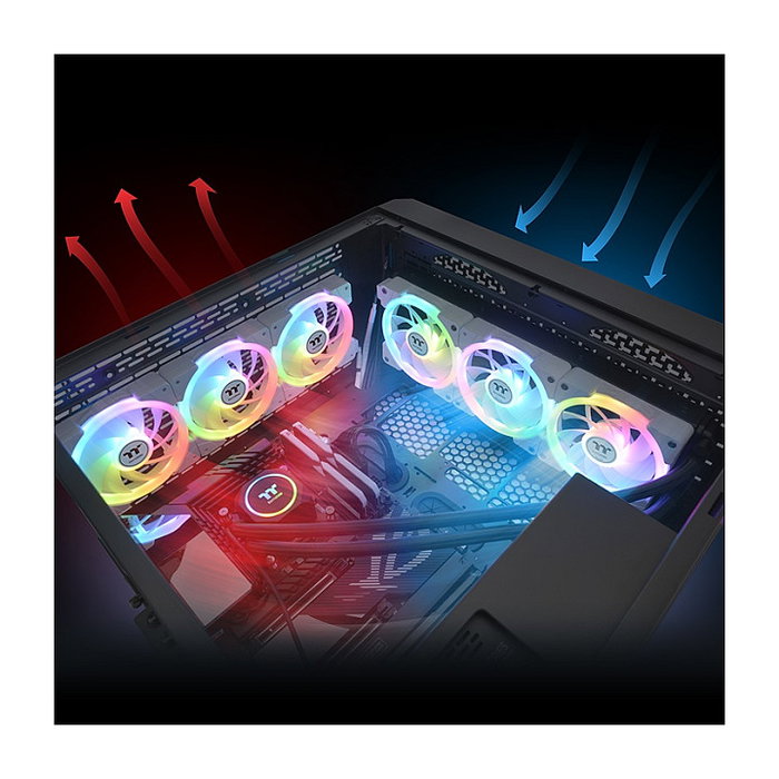 Thermaltake SWAFAN EX14 ARGB Ventilador de Carcasa 14 cm Pack de 3 Blanco