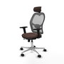 PIQUERAS Y CRESPO Silla de oficina Jorquera Sincro/Traslack Marrón oscuro/Gris