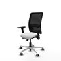 PIQUERAS Y CRESPO Silla de oficina Zulema con mecanismo Sincro/Traslack, Brazos 3D, Blanco/Negro
