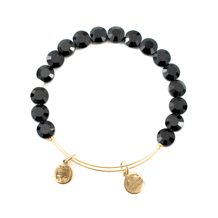 Alex And Ani Pulsera de Metal con Piedras CRI JET AC Alex And Ani Pulsera de Metal con Piedras CRI JET AC