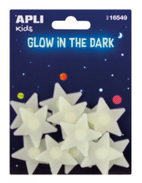APLI KIDS Blíster de 12 Estrellas Pequeñas Glow in the Dark
