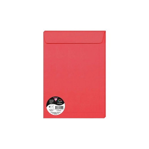 Sobre-Bolsa Clairefontaine Pollen 229X324 120G Rojo Grosella Paquete De 5 Sobre-Bolsa Clairefontaine Pollen 229X324 120G Rojo Grosella Paquete De 5