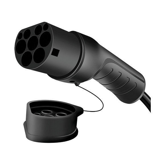 LogiLink Cable de carga para coche eléctrico Tipo 2 22kW 3P 32A 2,5m Negro + Bolsa