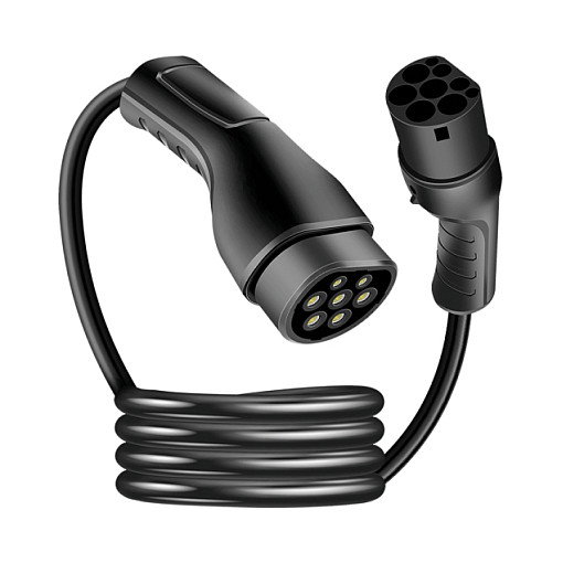 LogiLink Cable de carga para coche eléctrico Tipo 2 22kW 3P 32A 2,5m Negro + Bolsa