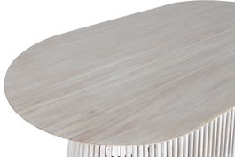 DKD Home Decor Mesa Ovalada Comedor Scandi Blanco 100 x 75 x 180 cm