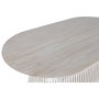 DKD Home Decor Mesa de Comedor Ovalada de Mindi Decapé Blanco