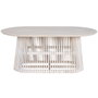 DKD Home Decor Mesa de Comedor Ovalada de Mindi Decapé Blanco