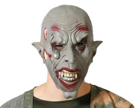 Máscara Zombie Terrorífico Gris Pvc Halloween Adulto