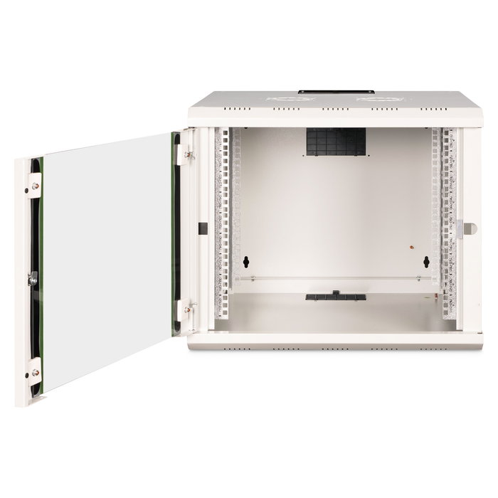 Digitus Bastidor de Pared Unique 9HE, 509x600x600mm, 9U 100kg, Gris, Paneles Laterales y Puerta de Cristal, Acero, Refrigeración Activa, IP20 Digitus Bastidor de Pared Unique 9HE, 509x600x600mm, 9U 100kg, Gris, Paneles Laterales y Puerta de Cristal, Acero, Refrigeración Activa, IP20