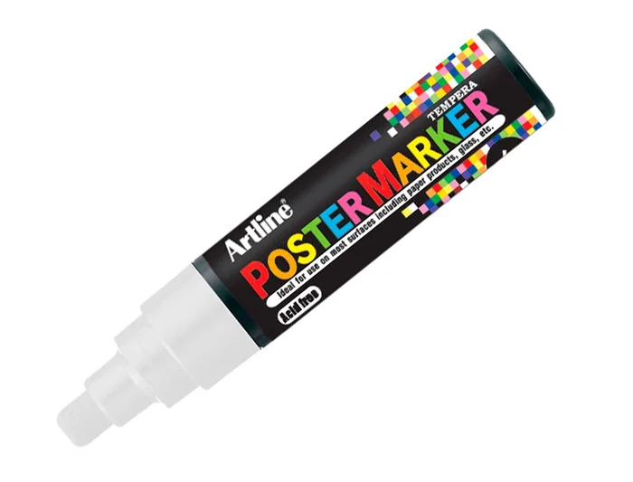 Artline EPP-6-BLA Rotulador Poster Marker Punta Redonda 6 mm Color Blanco