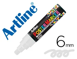 Artline EPP-6-BLA Rotulador Poster Marker Punta Redonda 6 mm Color Blanco