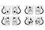 DKD Home Decor Mug Scandi Negro Blanco Porcelana New Bone Gatos 8.2 x 12 x 11 cm (12 Unidades)