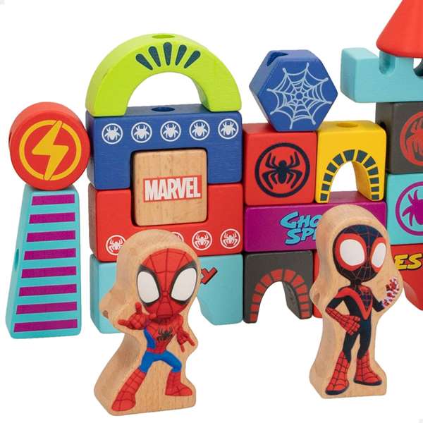 Color Baby Juego de construcción de madera Spidey Amazing Friends & Friends con 50 piezas
