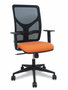 PIQUERAS Y CRESPO Silla Motilla con respaldo de malla negra y asiento Bali naranja