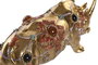 DKD Home Decor Figura de Rinoceronte Dorado en Resina