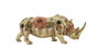 DKD Home Decor Figura de Rinoceronte Dorado en Resina