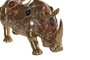 DKD Home Decor Figura de Rinoceronte Dorado en Resina