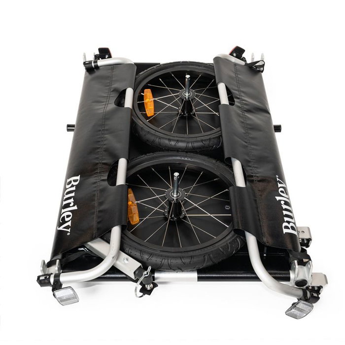 Burley Remolque Utilitario de Plataforma Plana Plegable - Carga Máxima 45 kg, Ruedas 20", Aluminio 6061-T6
