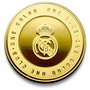 REAL MADRID Moneda One Color One Club Oficial Real Madrid, Aleación Zamak Acabado Dorado con Grabado en Relieve, en Cápsula Acrílica y Caja de Coleccionista, Ø 4 cm