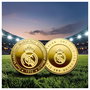 REAL MADRID Moneda One Color One Club Oficial Real Madrid, Aleación Zamak Acabado Dorado con Grabado en Relieve, en Cápsula Acrílica y Caja de Coleccionista, Ø 4 cm